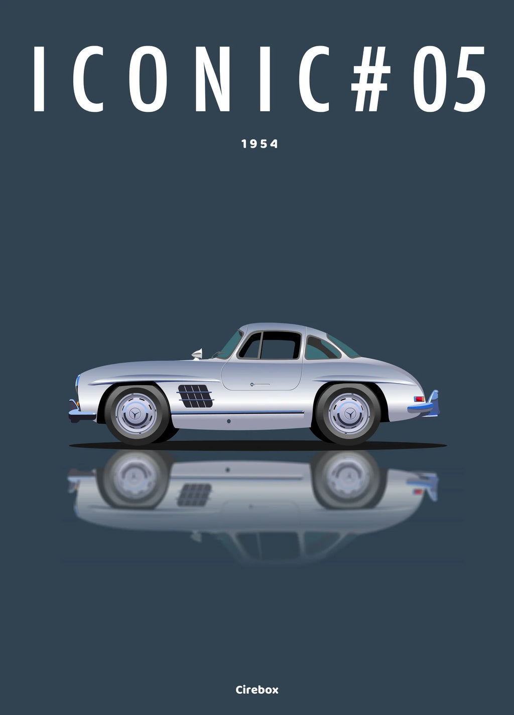 Affiche par Cirebox ICONIC MERCEDES 300SL #05