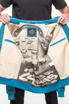 Blouson en cuir 24H Le Mans Pierre bleu mallard 2 Homme