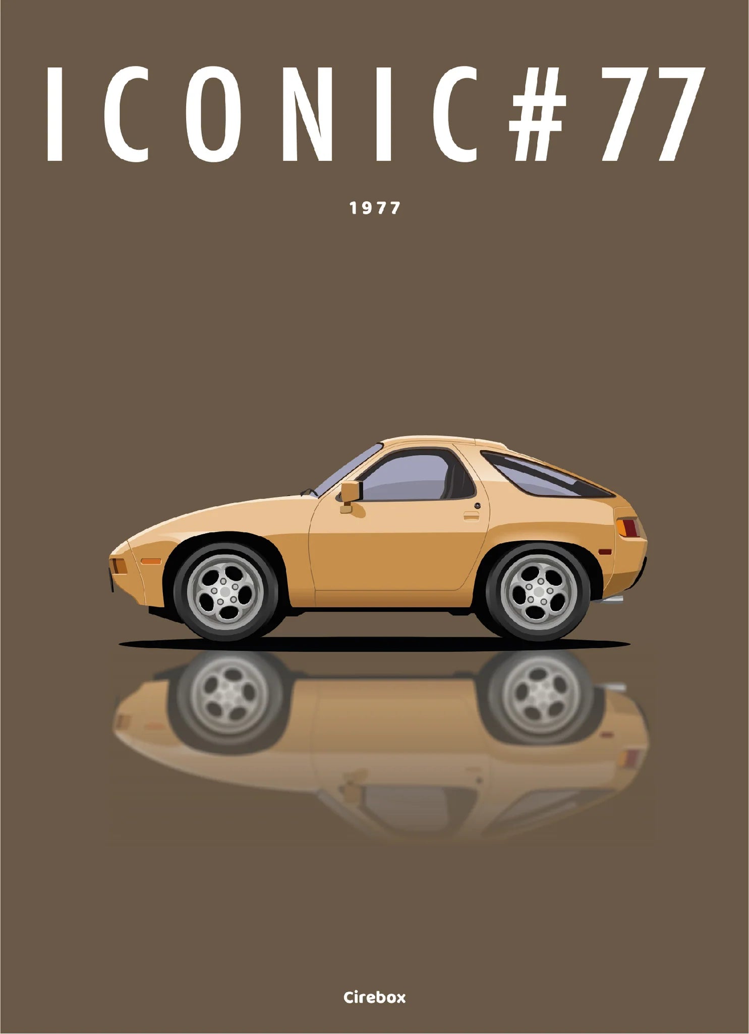 Affiche par Cirebox ICONIC PORSCHE 928 #77