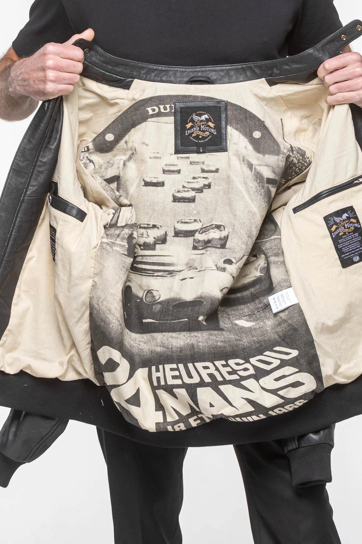 Blouson en cuir 24H Le Mans Richard noir Homme