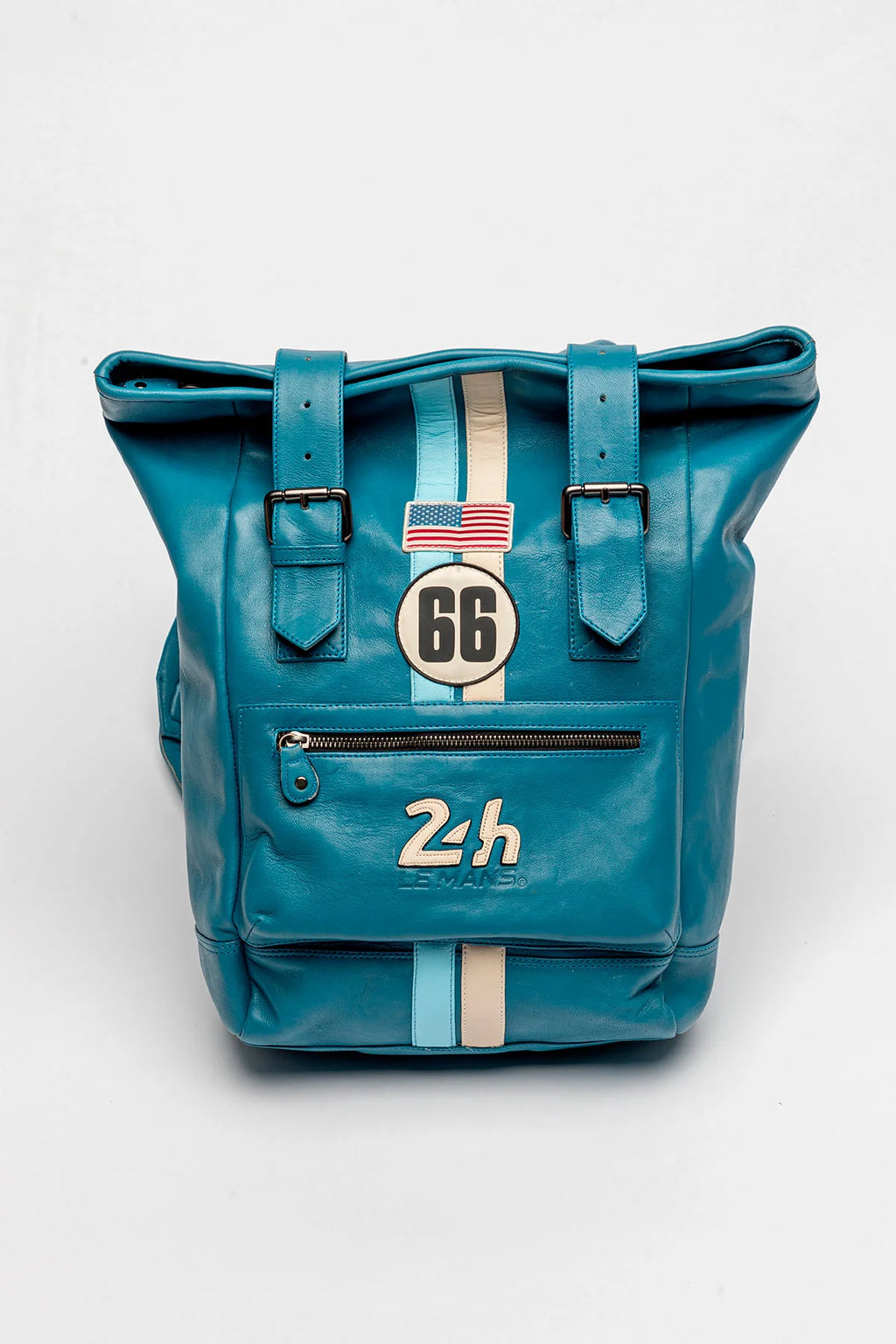 Sac à dos en cuir 24H Le Mans Ronnie bleu mallard