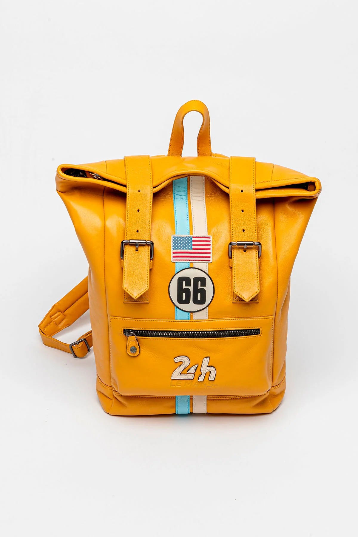 Sac à dos en cuir 24H Le Mans Ronnie miel