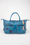 Sac de voyage en cuir Steve McQueen x Le Mans Seattle 48h bleu capitaine Homme