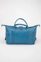 Sac de voyage en cuir Steve McQueen x Le Mans Seattle 48h bleu capitaine Homme