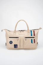 Sac de voyage en cuir Steve McQueen x Le Mans Seattle 48h écru Homme