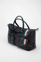 Sac de voyage en cuir Steve McQueen x Le Mans Seattle 48h bleu marine Homme