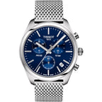 Montre Tissot T-Classic Pr 100 Chronograph Bracelet en Maille Milanaise Acier Argent 101.417.11.041.00