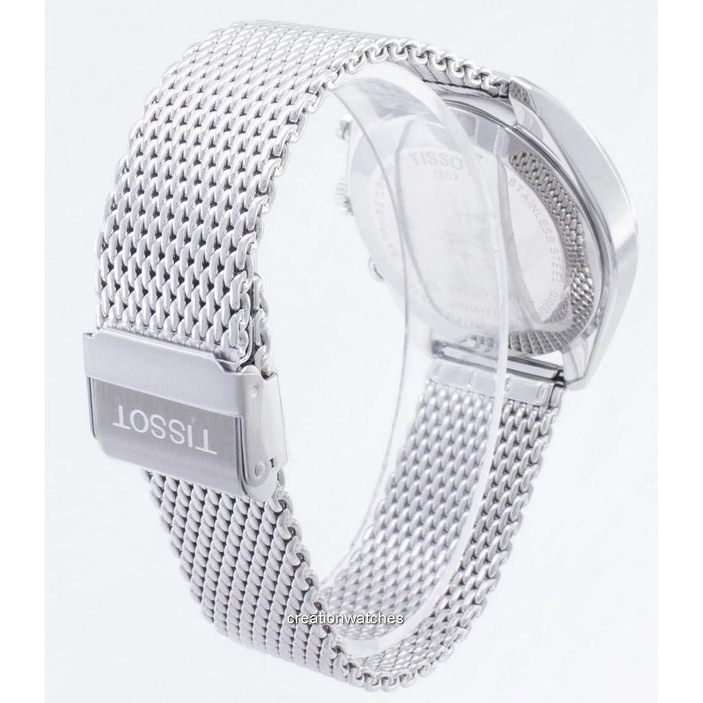 Montre Tissot T-Classic Pr 100 Chronograph Bracelet en Maille Milanaise Acier Argent 101.417.11.041.00