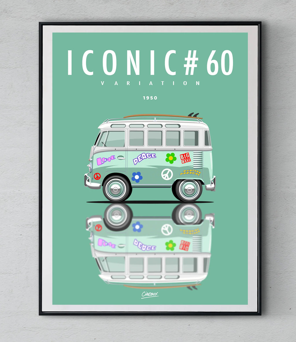 Affiche par Cirebox ICONIC Kombi VOLKSWAGEN Variation #60