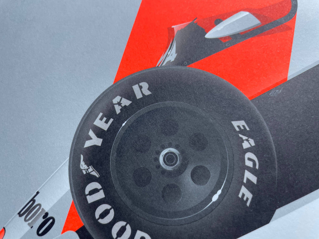 Affiche œuvre graphique de Ricardo numérotée Alain Prost, McLaren MP4 Champion du Monde de Formule 1 1985