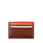 Porte-cartes en cuir upcyclé argile et rouge AR