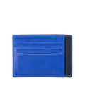 Porte-cartes identité en cuir upcyclé bleu klein et marine