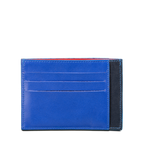 Porte-cartes identité en cuir upcyclé bleu klein et marine