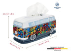 Distributeur de mouchoirs en forme de VW T1 Bus - Motif fleurs