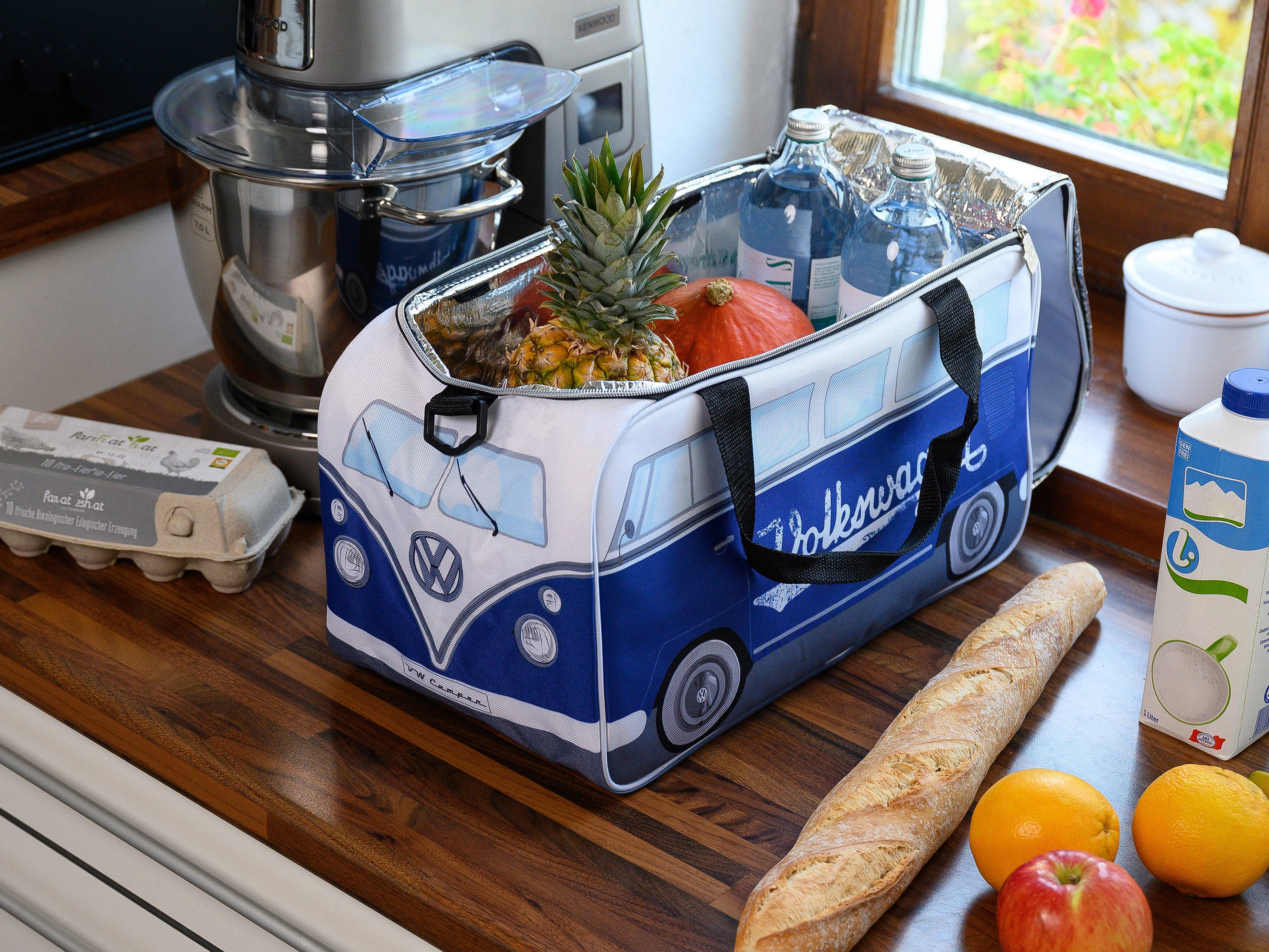 Sac isotherme de voyage léger VW T1 Bus (25 l) – bleu/blanc