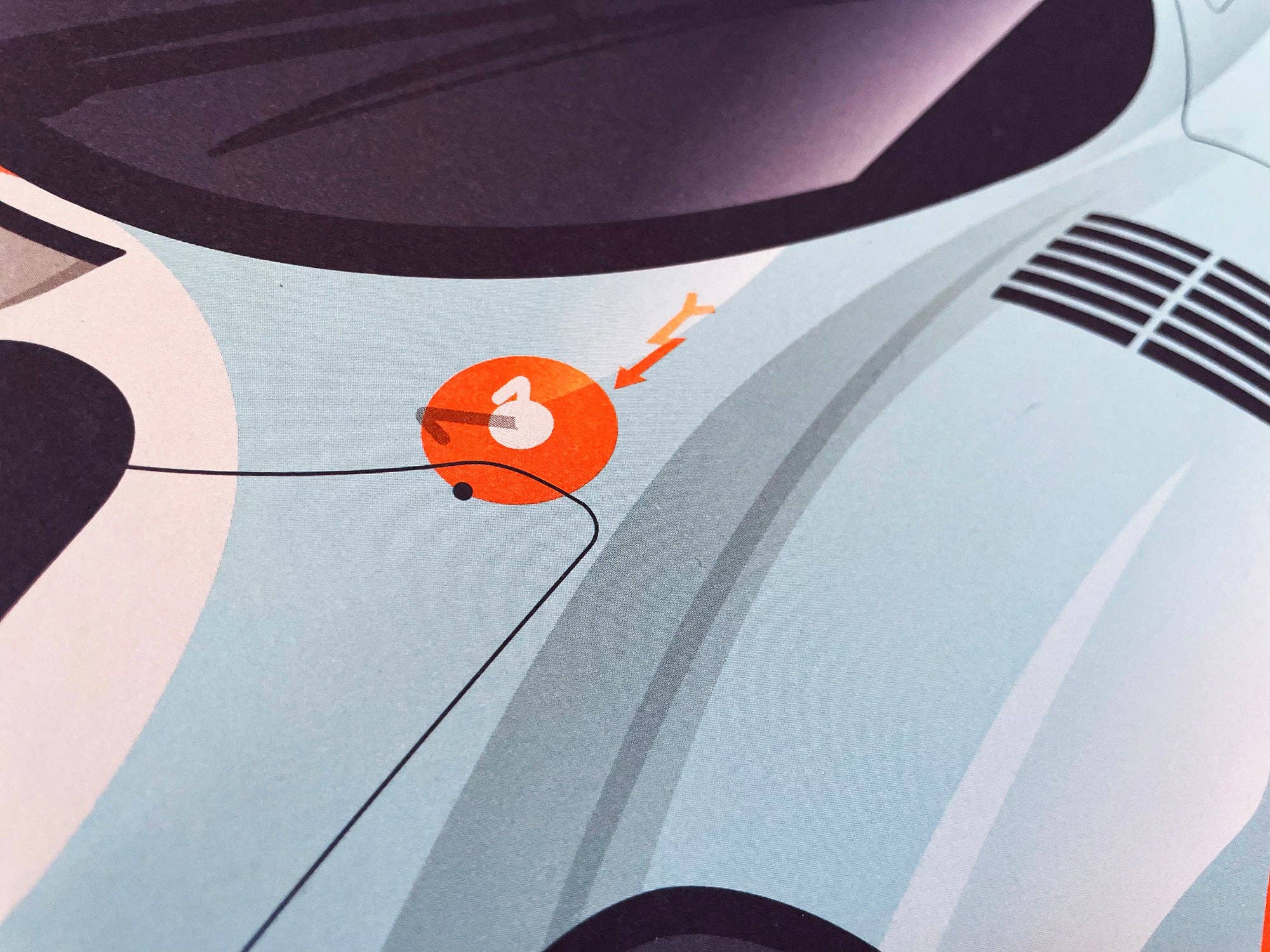 Affiche œuvre graphique numérotée Gulf Porsche 917, film « Le Mans », 1971
