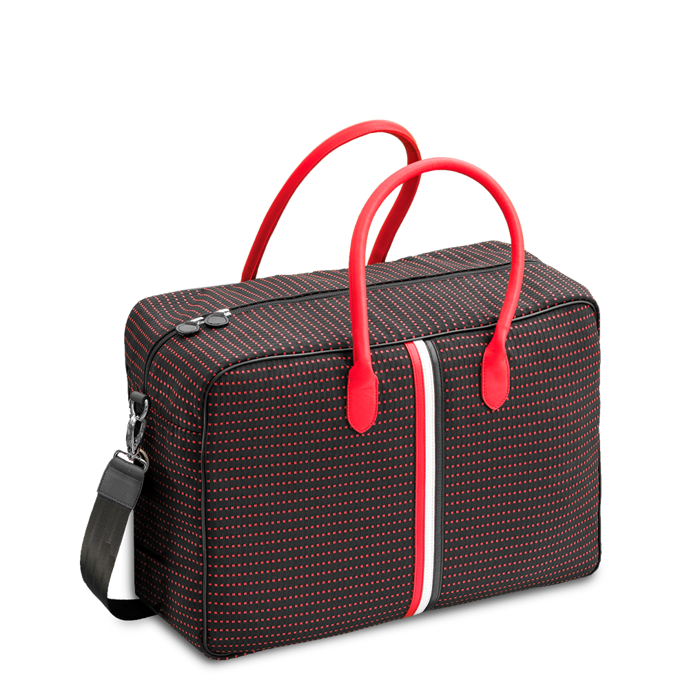 Sac cabine Giovana tissu noir et rouge femme