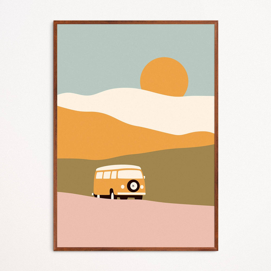 Affiche d'Artiste Florent Bodart Minimal Van 50x70cm