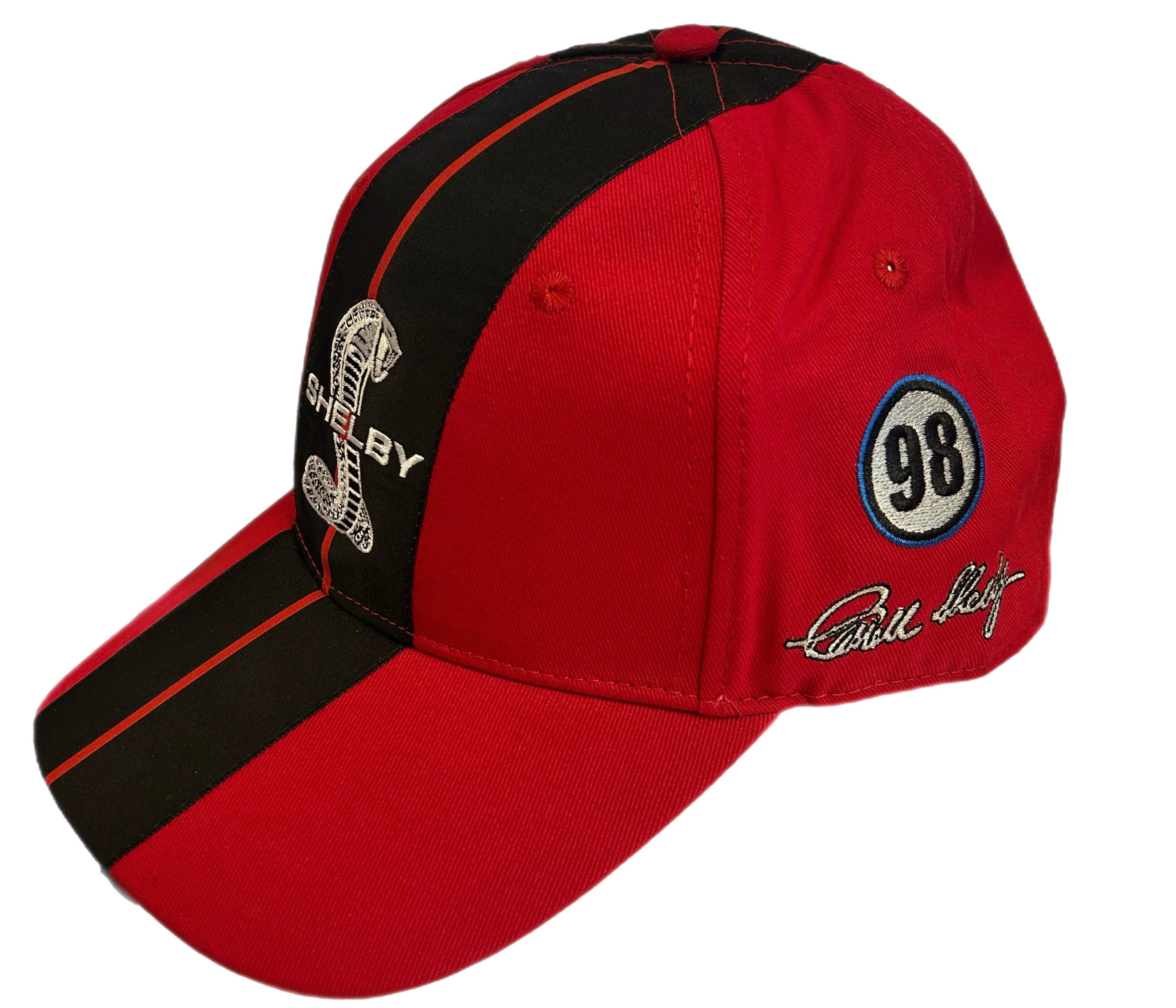 Casquette officielle Shelby Cobra rouge bandes noires
