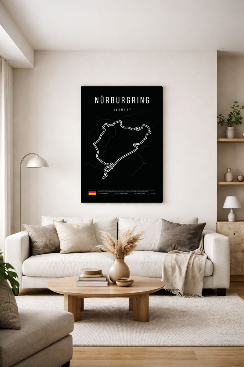 Poster Nürburgring – Circuit Mythique Allemagne | Affiche Racing Minimaliste A2