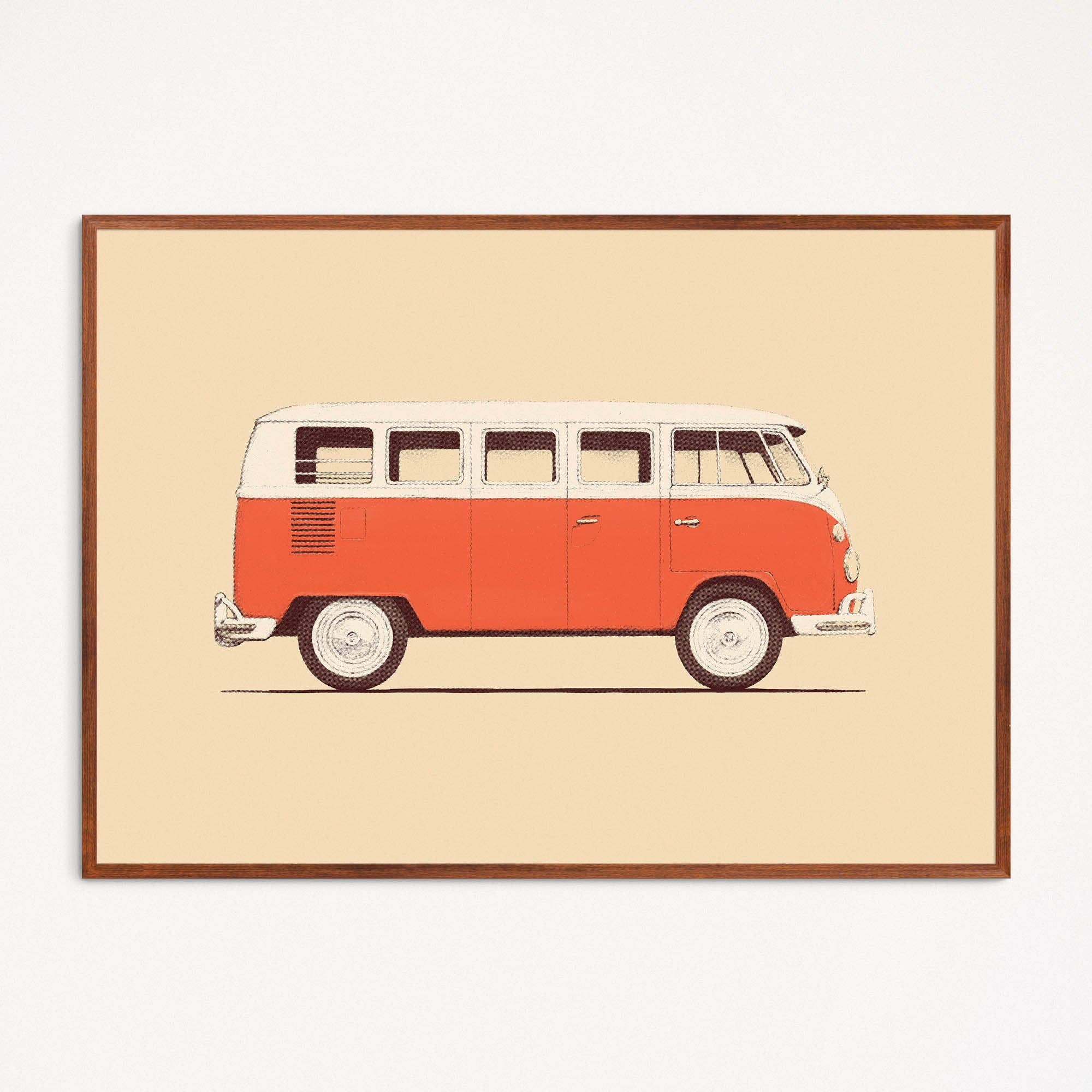 Affiche d'Artiste Florent Bodart Van Volkswagen Type 1 A3