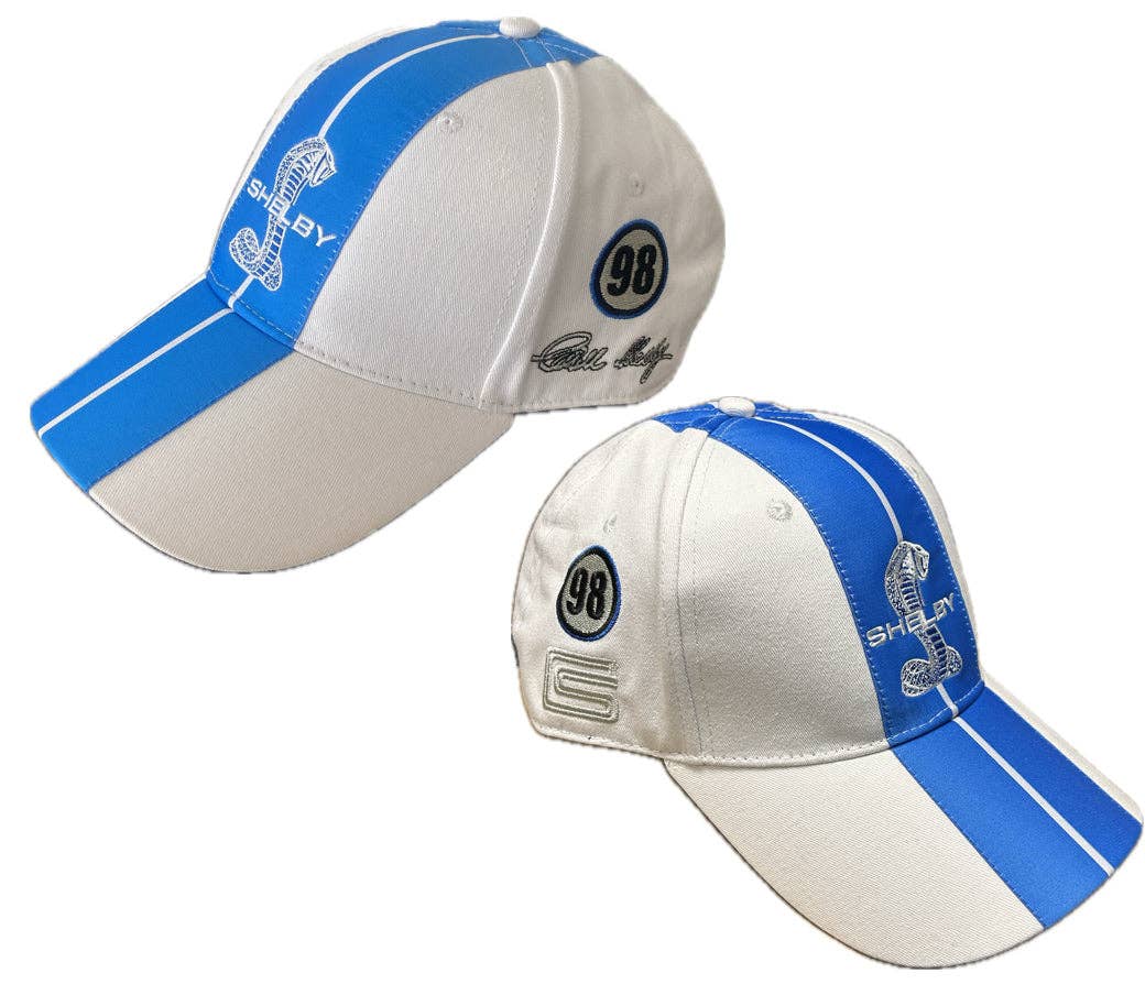 Casquette officielle Shelby Cobra blanc rayures bleues