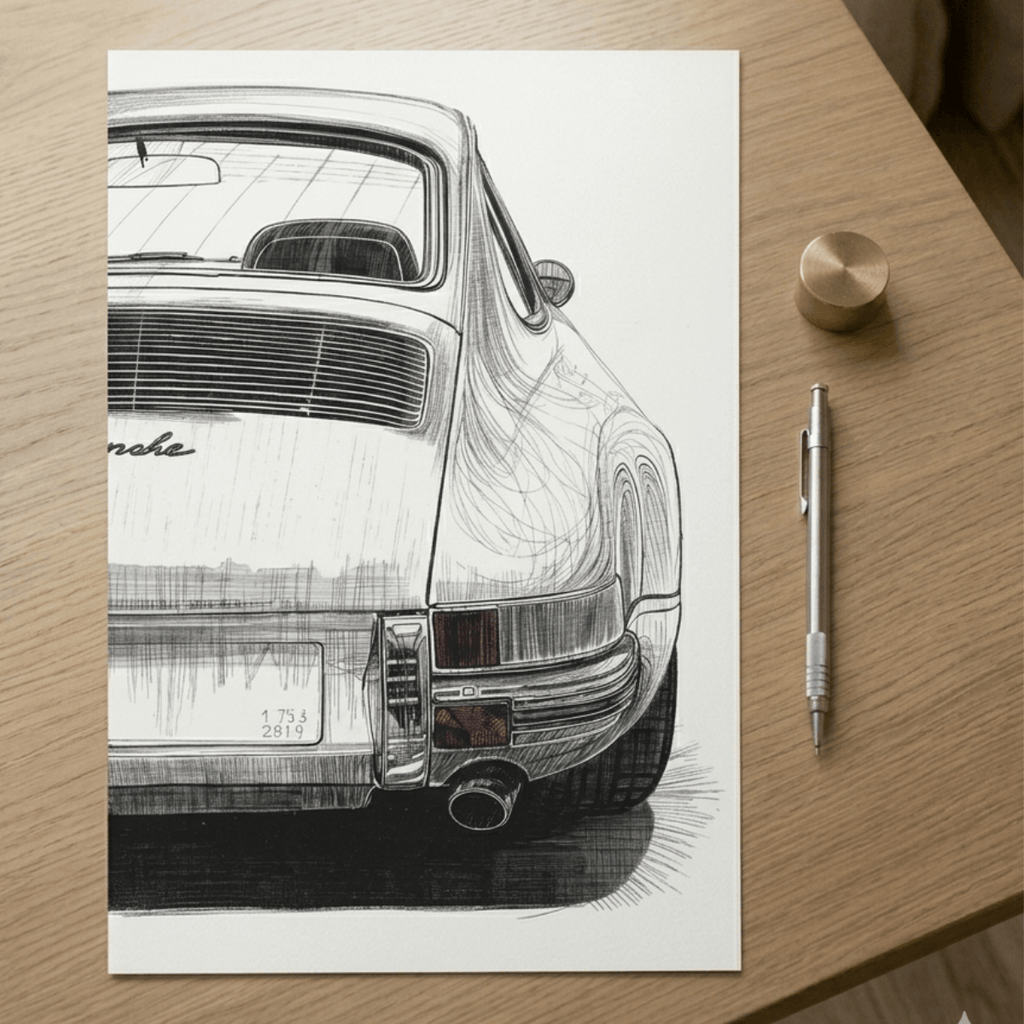 Porsche 911 modèle G — Tirage d'art A4 – Poster premium mat