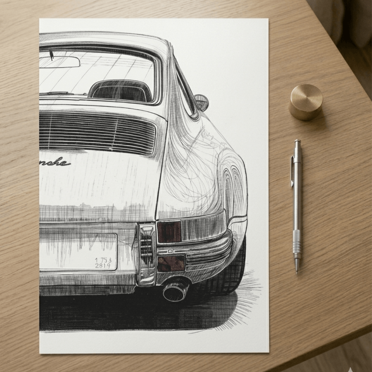 Porsche 911 modèle G — Tirage d'art A4 – Poster premium mat