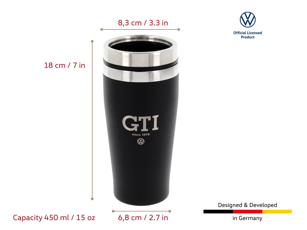 Gobelet isotherme en inox VW GTI 450 ml - noir