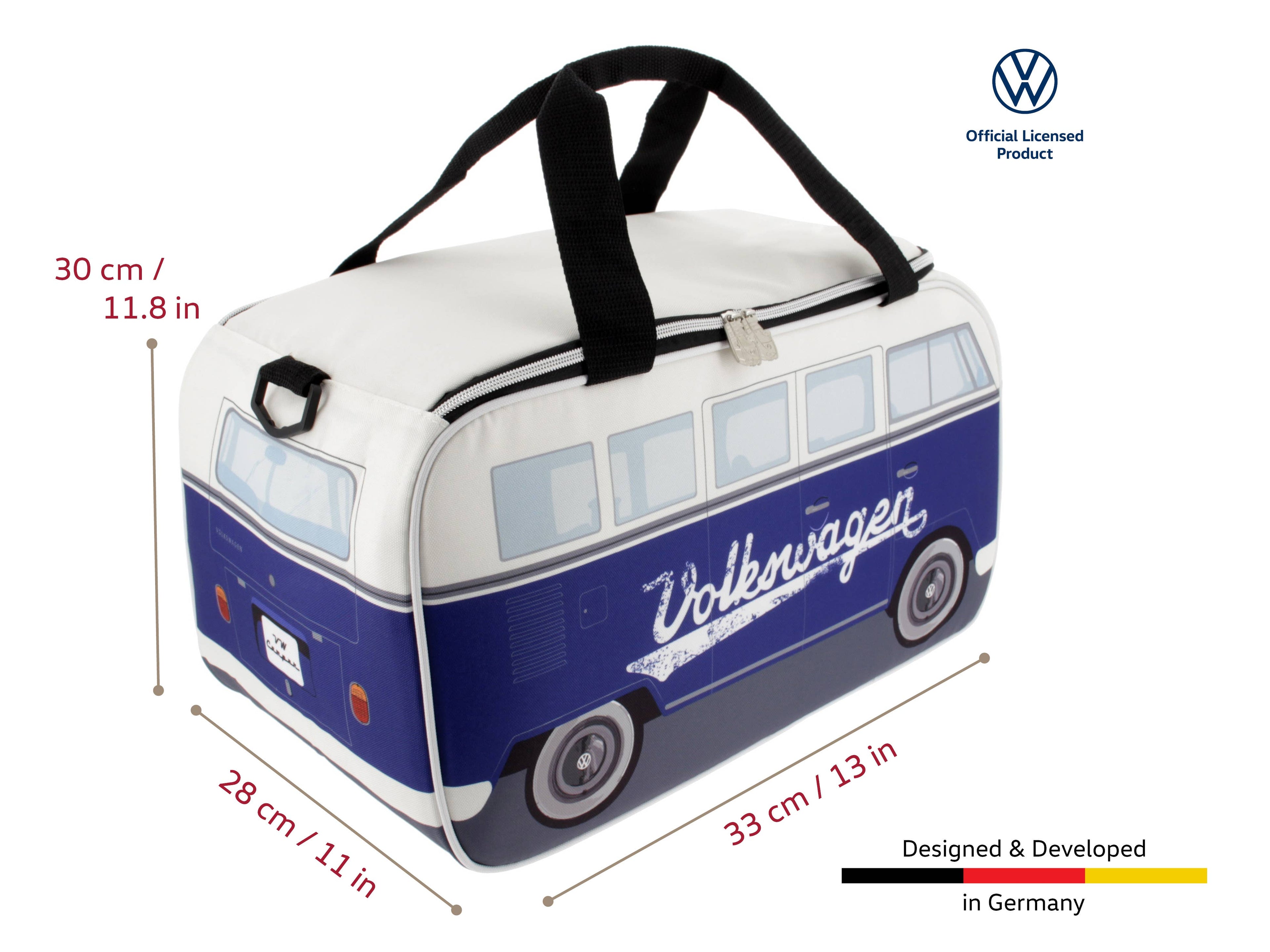 Sac isotherme de voyage léger VW T1 Bus (25 l) – bleu/blanc