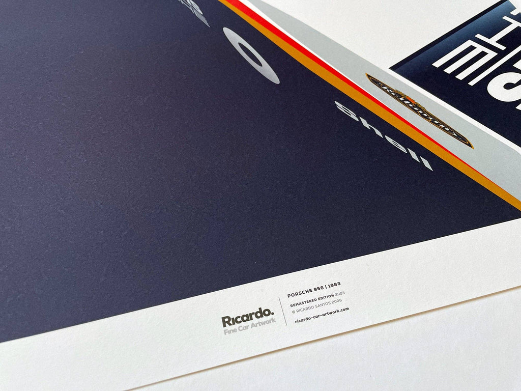 Affiche œuvre graphique numérotée Porsche 956, 1983
