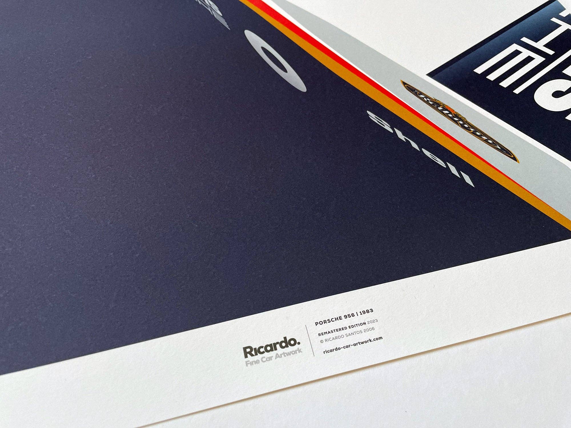 Affiche œuvre graphique numérotée Porsche 956, 1983