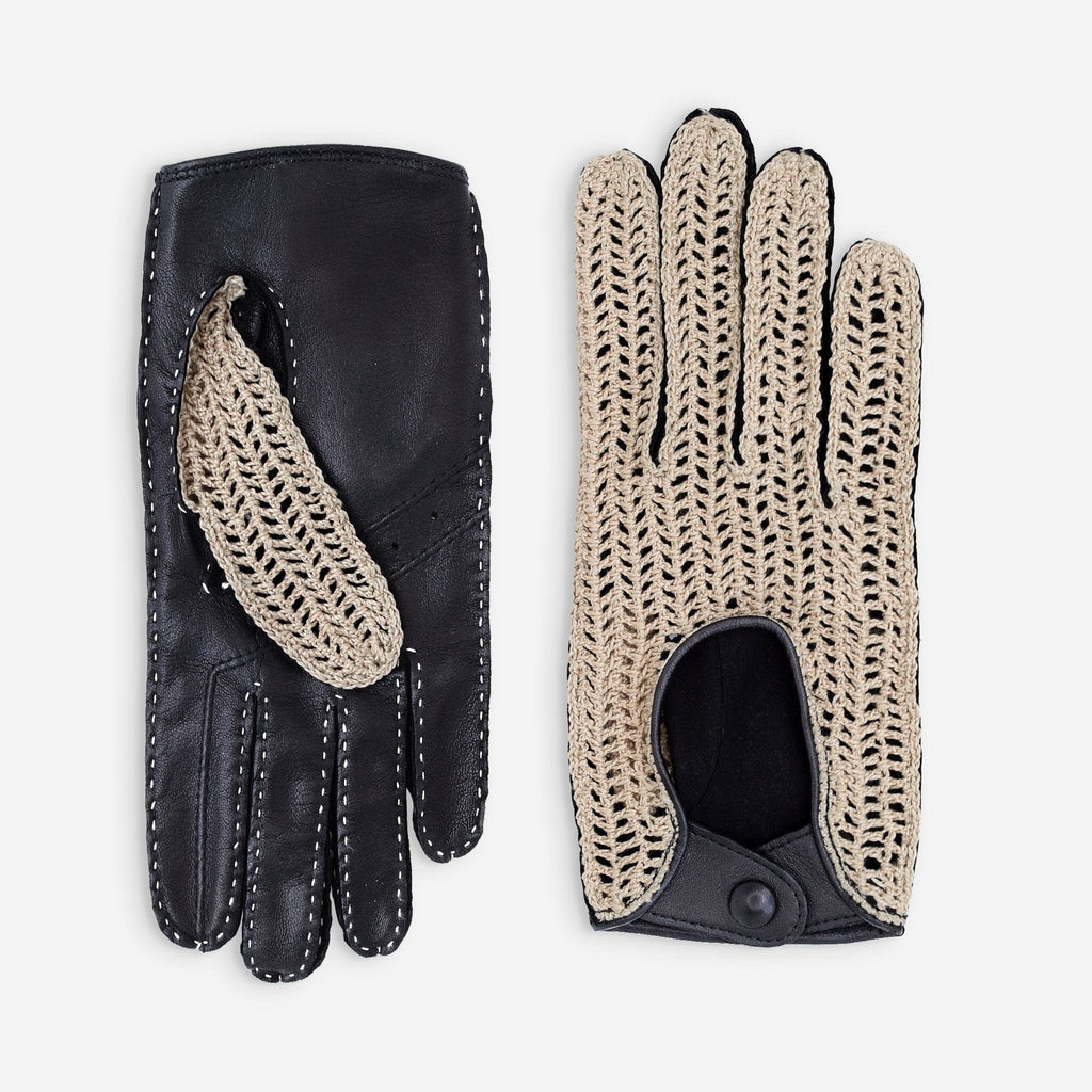 Gants de conduite cuir agneau-non doublé-21539NF Gants de conduite femme Glove Story Noir 6.5 