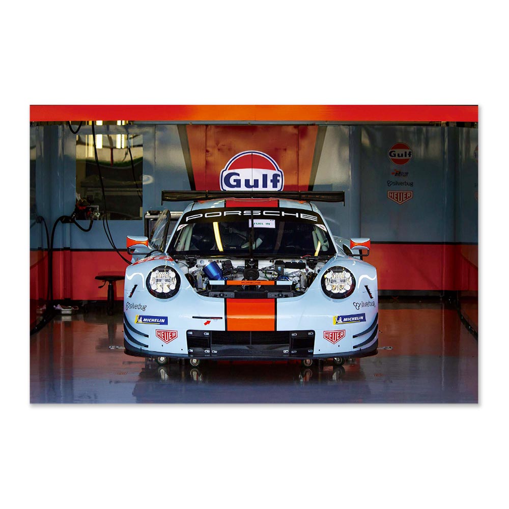 Impression sur verre Porsche Gulf