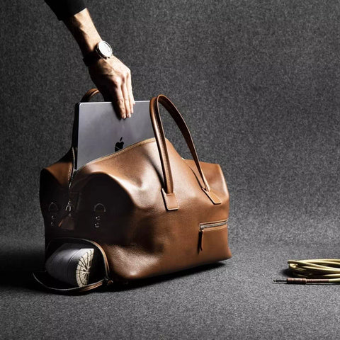 Sac de voyage en Cuir Cognac